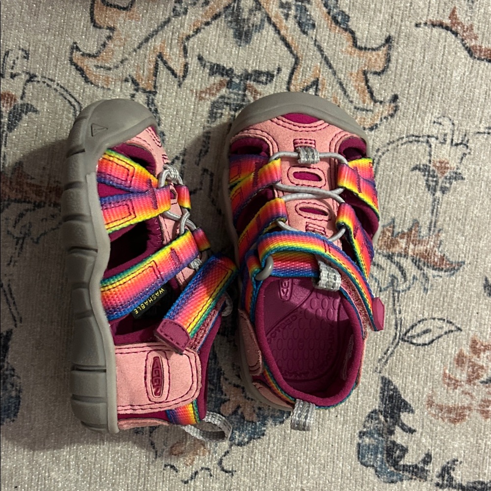 Keen Pink and Rainbow Kids Sandals - Picture 2 of 4